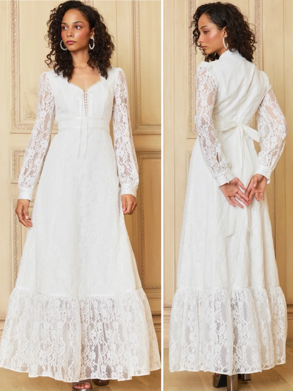GUNNE SAX for ModCloth Beth Lace Corselette Maxi Dress NEW WITH TAGS NWT XS - Picture 1 of 14